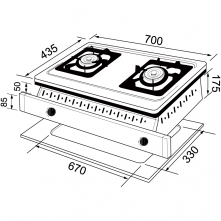 JT-GU205S 雙口嵌入爐-JT-GU205S